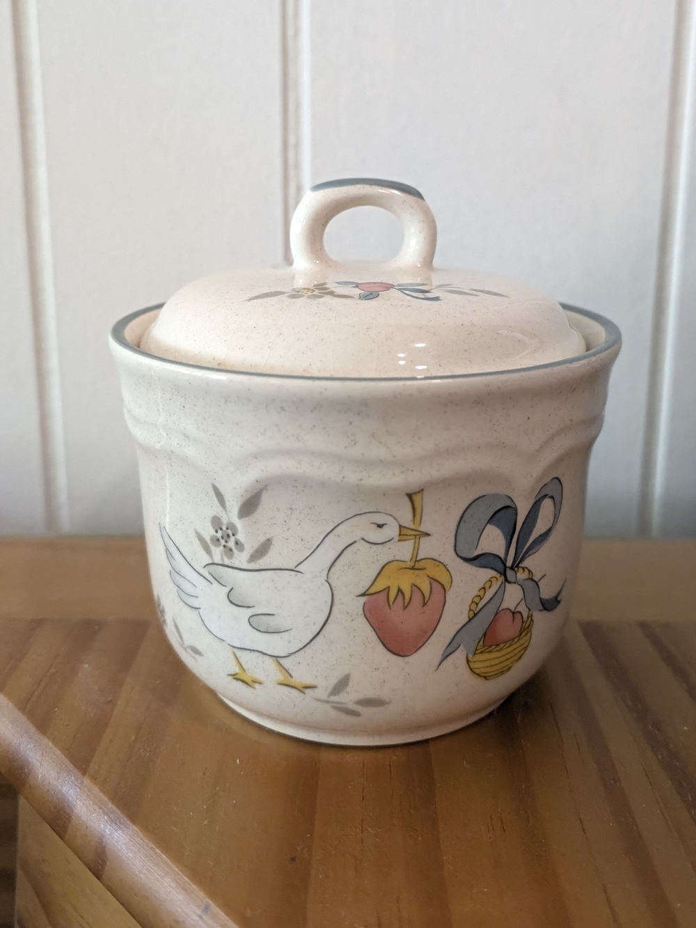 Vintage Decorative Goose Sugar Bowl & Lid